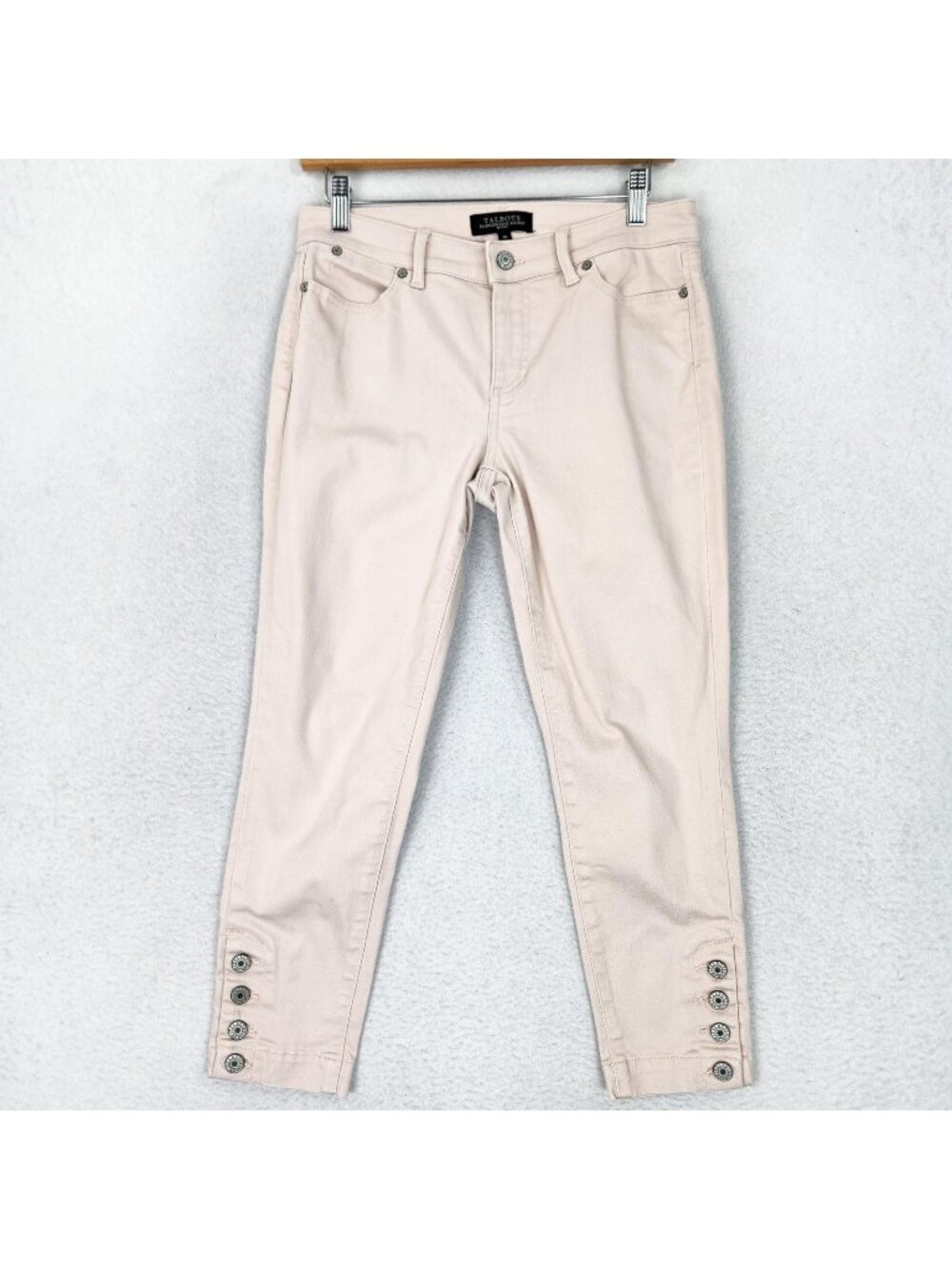 Talbots Jeans Womens 4 Petite Pink Flawless Five-Pocket Slim Crop Stretch Casual